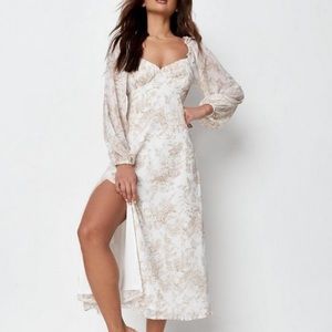 **Accepting Offers** Missguided milkmaid skater midi dress long sleeve floral